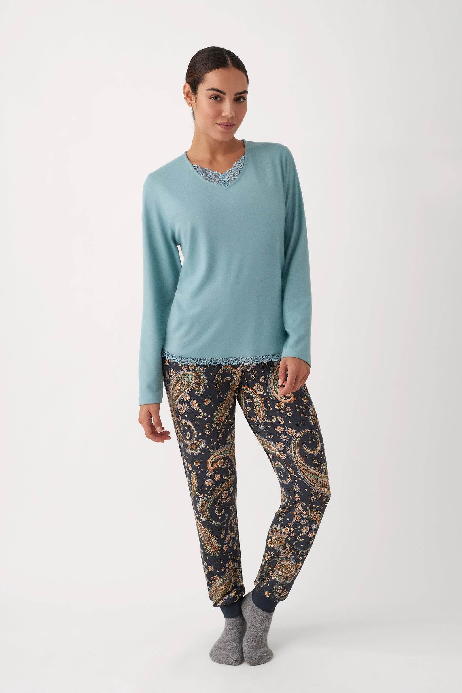 Completo pigiama Pigiama +Giacca Donna N19743 Promise - evabiancheria