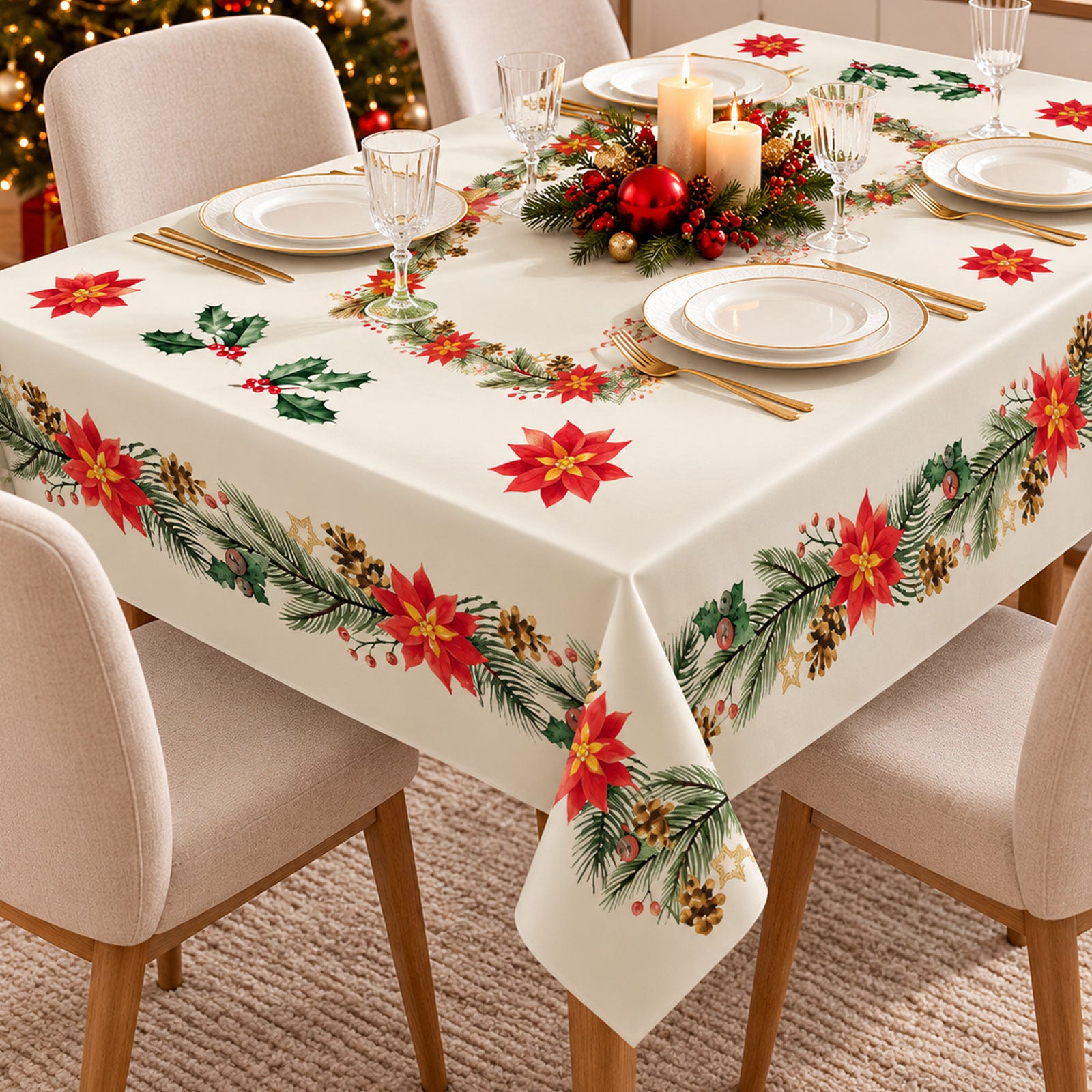 Tovaglia stampata natalizia Biancheria Christmas Dis 4 Tov Neith