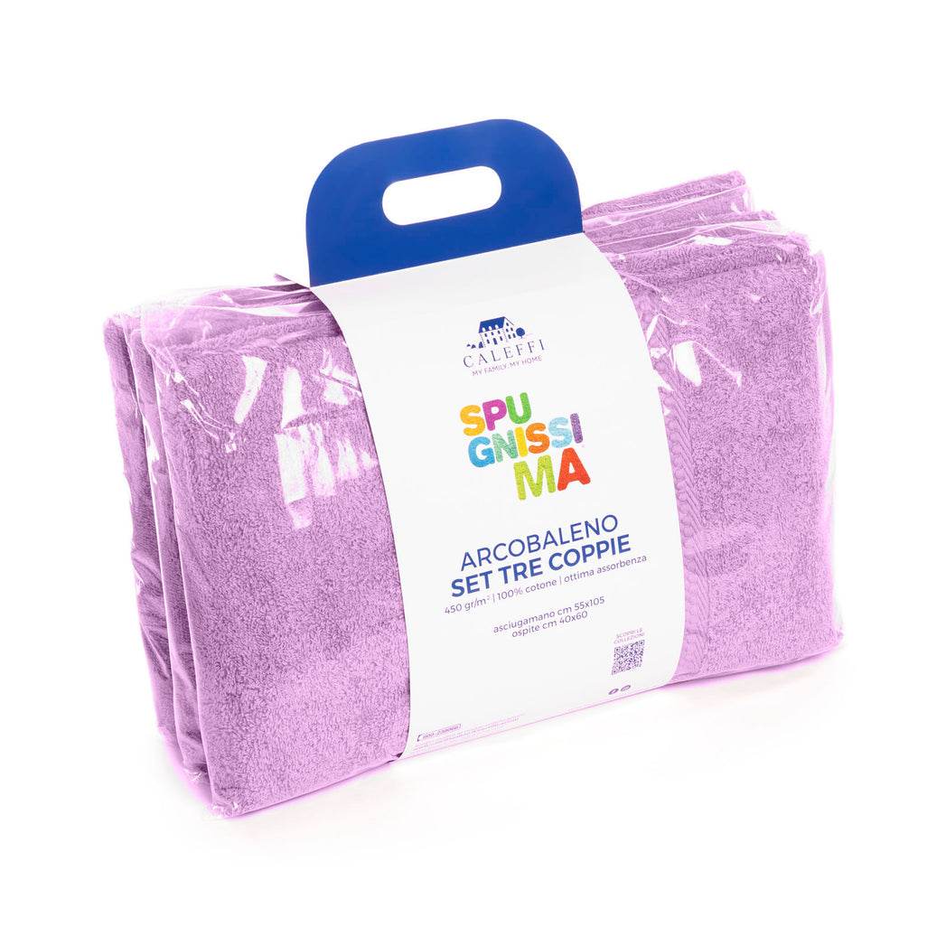 Asciugamani 3 viso + 3 ospite Biancheria MInorca 3+3 Caleffi - evabiancheria