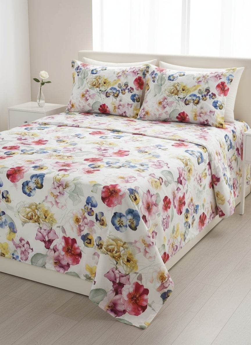 Lenzuola Stampato Biancheria Bloom Cascade MIrabello - evabiancheria