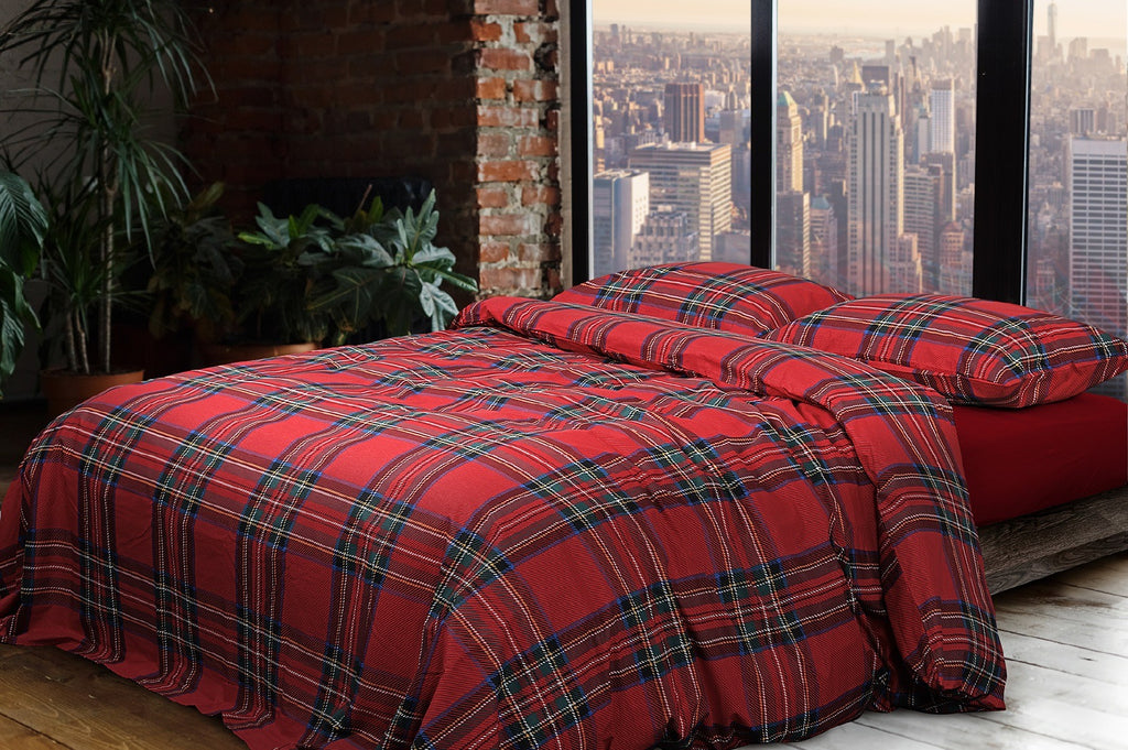 Parure housse de couette Noël Infinity Tartan Lin Daunex