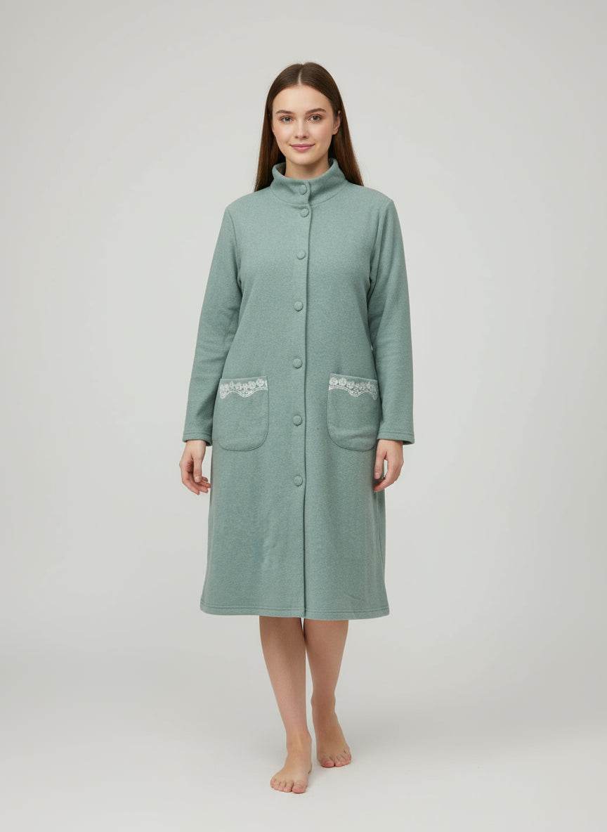 Vestaglia Abbottonata Donna I24809 7 Prima Rosa - evabiancheria