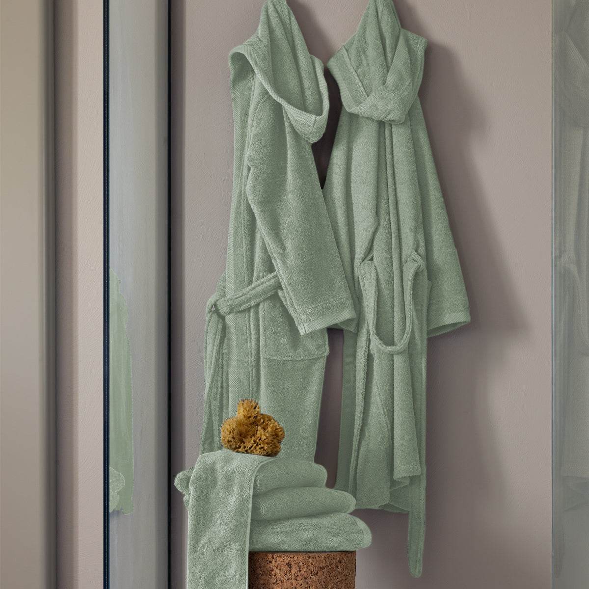 Accappatoio con cappuccio Biancheria Square Acc Fazzini - evabiancheria