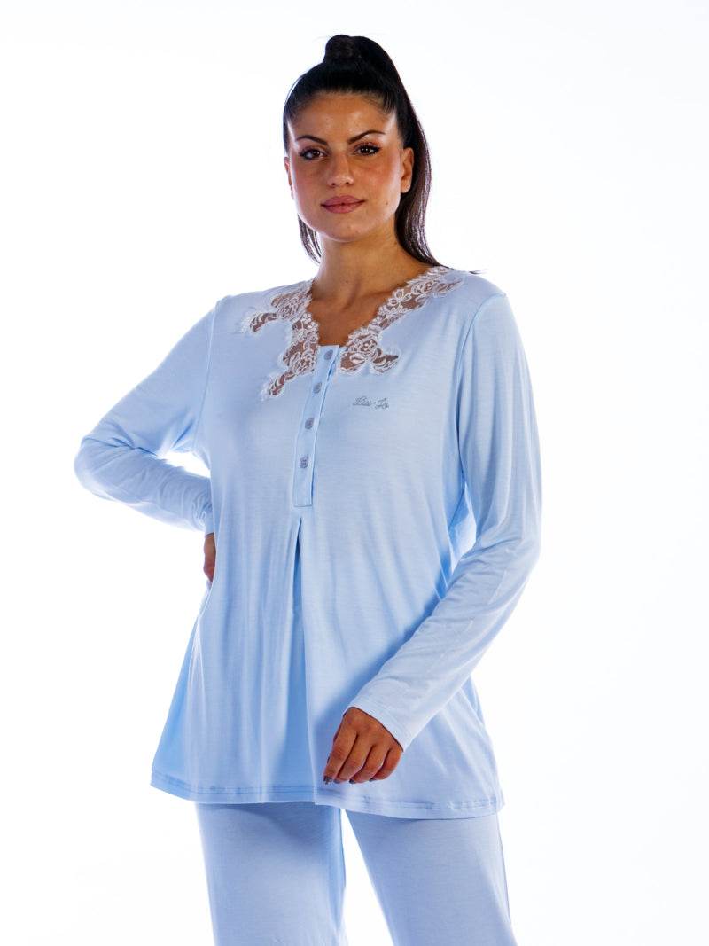 Pigiama Lungo Donna DL0050 Liu Jo Home - evabiancheria