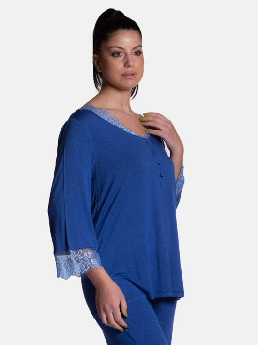 Pigiama Lungo Donna GINGER 8441 Pepita - evabiancheria