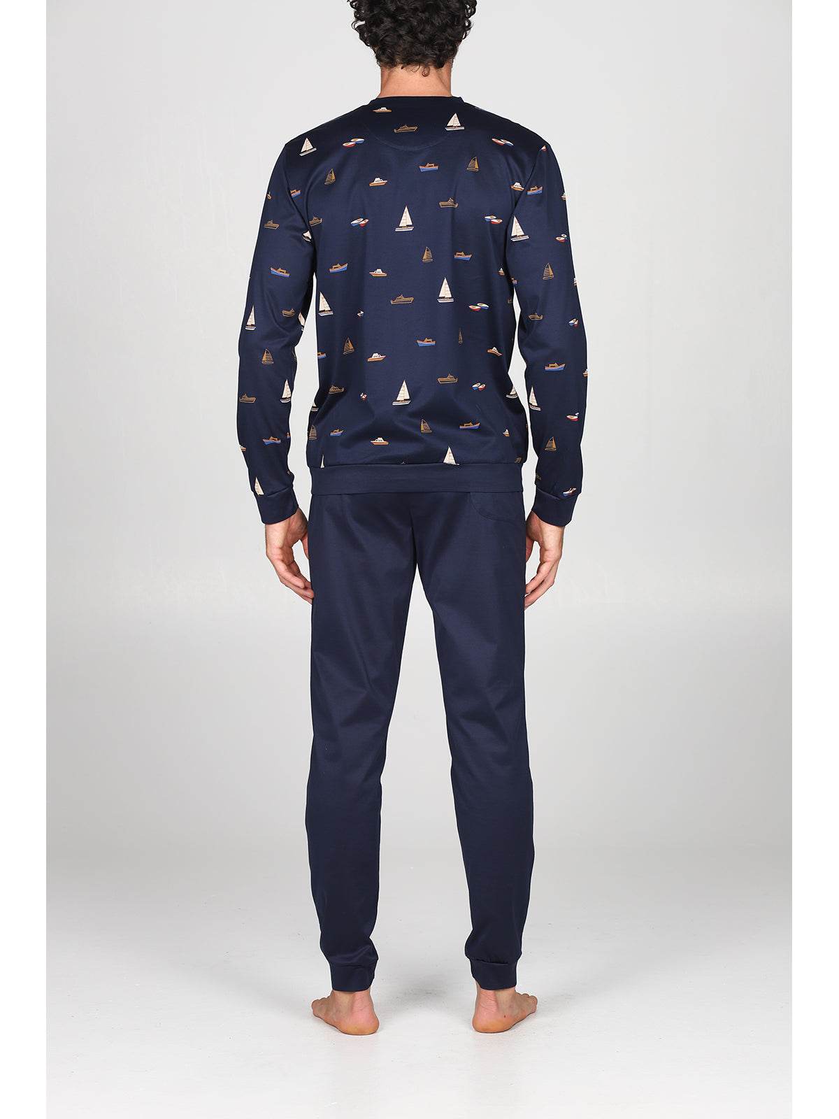 Pigiama Lungo Uomo Barcellona Jal831 Barche Julipet - evabiancheria