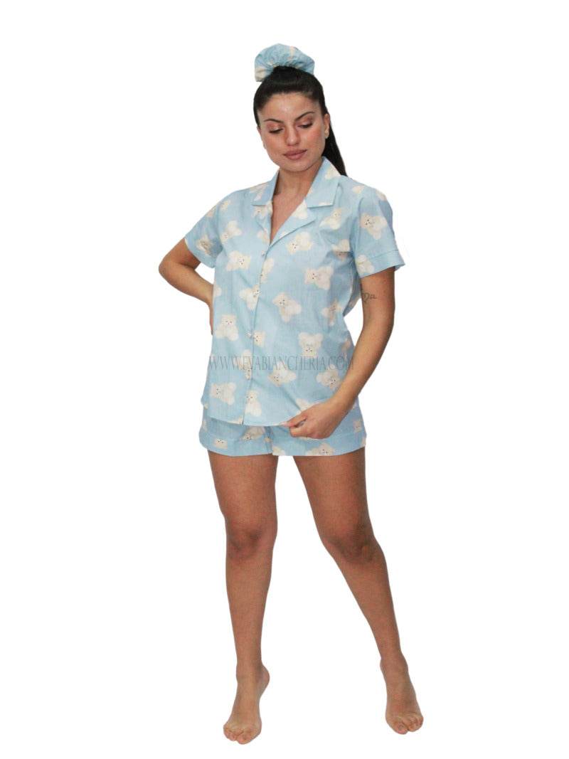 Pigiama corto Donna TEDDY COT PIG Filo D Angelo - evabiancheria