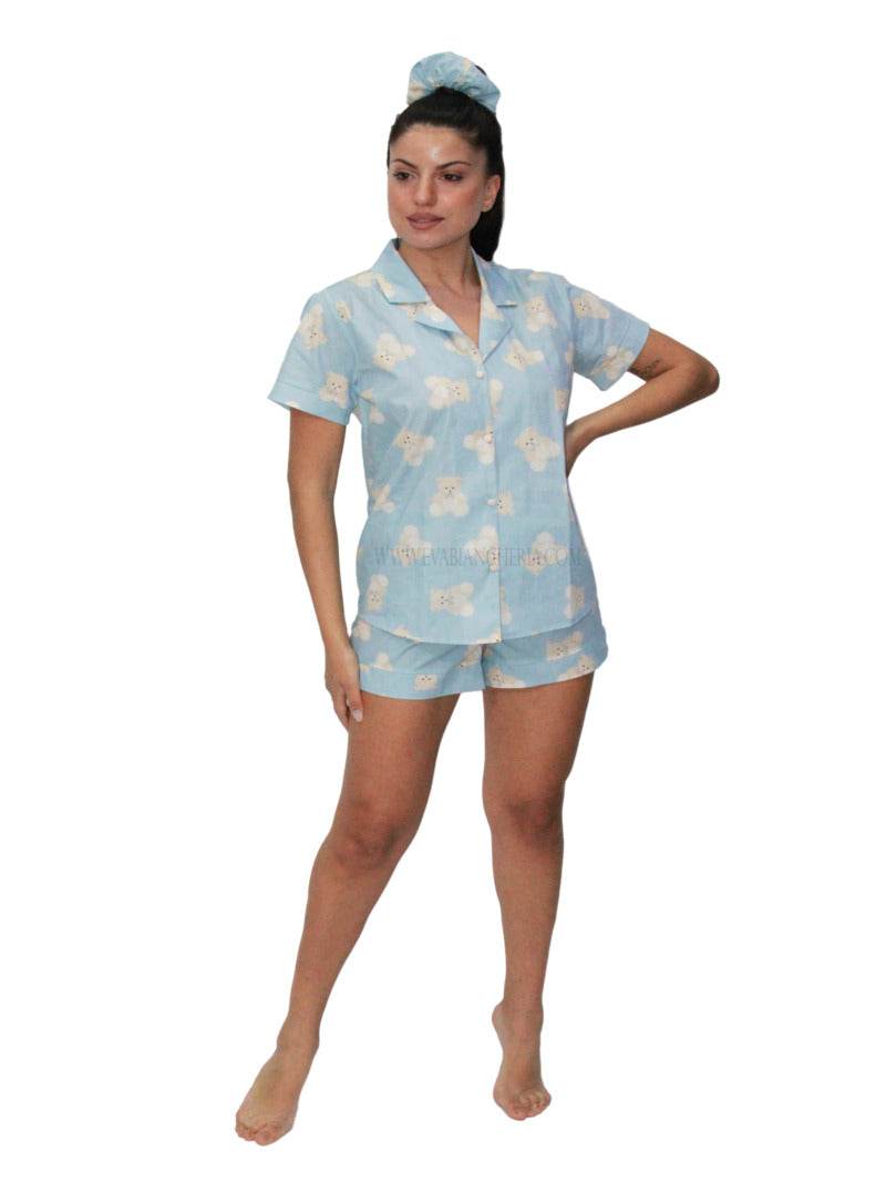 Pigiama corto Donna TEDDY COT PIG Filo D Angelo - evabiancheria