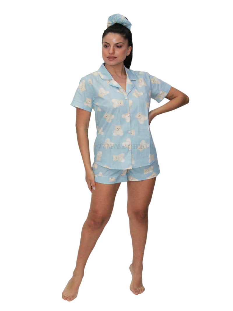 Pigiama corto Donna TEDDY COT PIG Filo D Angelo evabiancheria