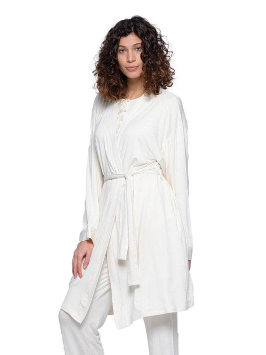 Vestaglia Incrocio Donna VANIGLIA 8164 Pepita - evabiancheria